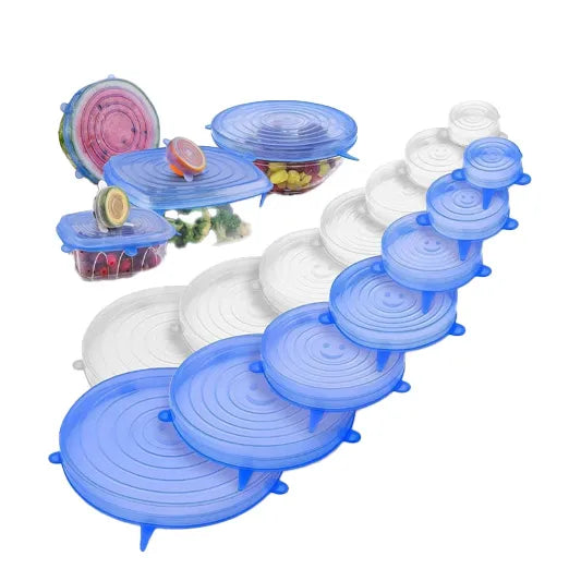 6 PCS Silicone Lids Food Covers,