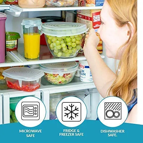 6 PCS Silicone Lids Food Covers,